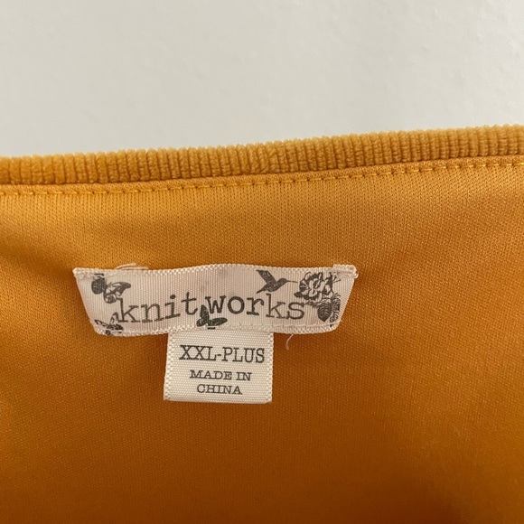 Knitworks XXL-plus gold mustard dress minimal 70s corduroy spring summer - Picture 3 of 13